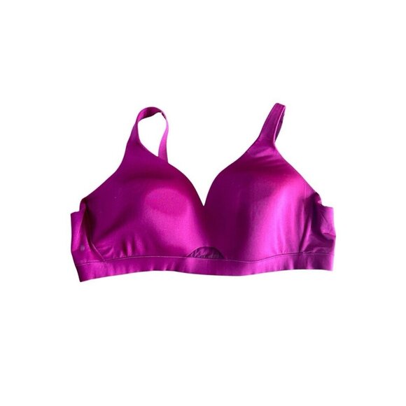 Cacique Lane Bryant Dark Pink Solid Lightly Lined No-Wire Bra Plus Size 50B - Picture 1 of 10